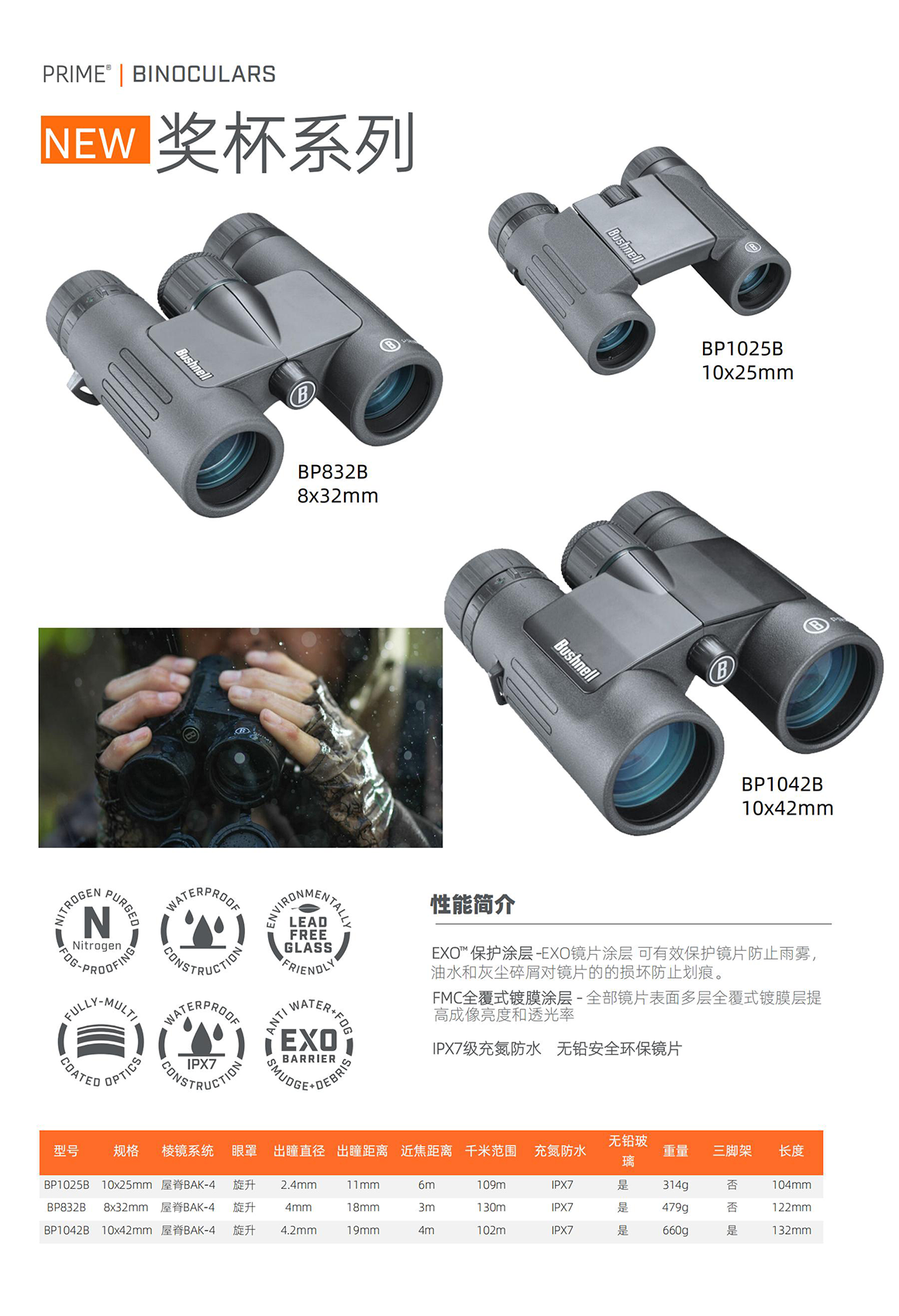 奖杯系列10x42mm双筒望远镜BP1042B(图3)